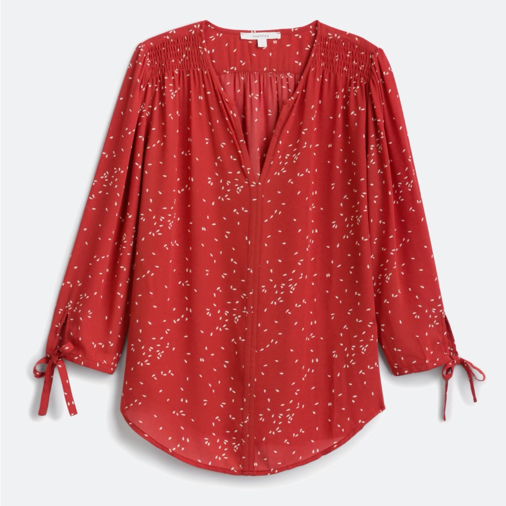 Monday Fun/ Fun 2 Fun Burnt Orange Amiyah Tie Sleeve Blouse In Sz M